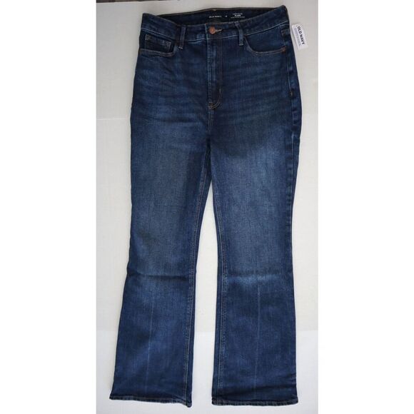 Old Navy 647508-00 Women's Sz 10 Dark Blue Higher High-Rise Flare Denim Jeans - Picture 1 of 10